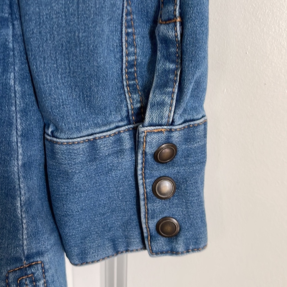 Free People Dynomite denim shirt dress size M - Picture 5 of 5